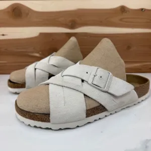 Birkenstock Lugano Soft Footbed Antique White Size EUR 41 - M 8/8.5, W 10/10.5