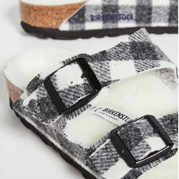 Birkenstock Men’s Shearling Plaid Sandals