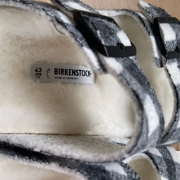 Birkenstock Men’s Shearling Plaid Sandals