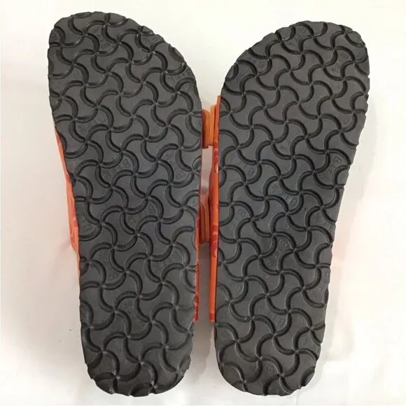 Birkenstock Orange Papillio Arizona Slide Sandals Unisex Size Ladies 10 Men 8