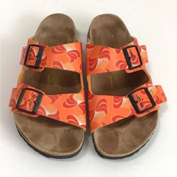 Birkenstock Orange Papillio Arizona Slide Sandals Unisex Size Ladies 10 Men 8