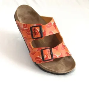 Birkenstock Orange Papillio Arizona Slide Sandals Unisex Size Ladies 10 Men 8