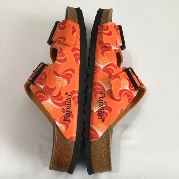 Birkenstock Orange Papillio Arizona Slide Sandals Unisex Size Ladies 10 Men 8