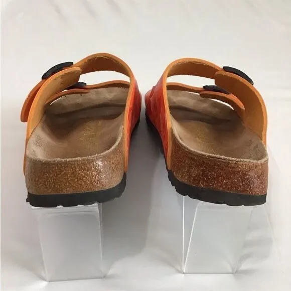 Birkenstock Orange Papillio Arizona Slide Sandals Unisex Size Ladies 10 Men 8