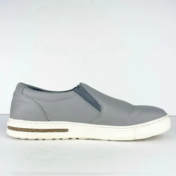 Birkenstock Oswego Gray Leather Slip On Sneakers Loafers Shoes