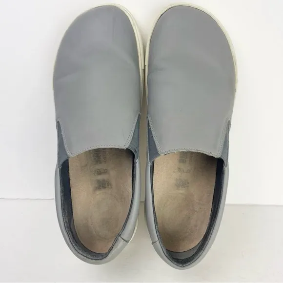 Birkenstock Oswego Gray Leather Slip On Sneakers Loafers Shoes