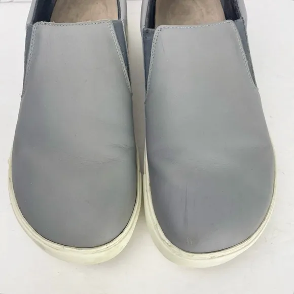 Birkenstock Oswego Gray Leather Slip On Sneakers Loafers Shoes