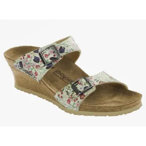 Birkenstock Papillio Dorothy Wedge Sandals Beige Meadow Floral Beige Sz 38/7