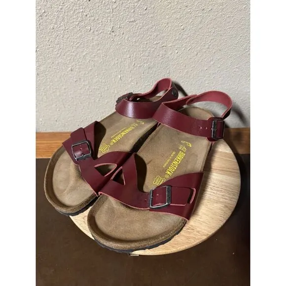 Birkenstock red Rio Sandals -‎ Size 42 Women Size 11 Mens 9  175$