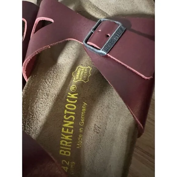 Birkenstock red Rio Sandals -‎ Size 42 Women Size 11 Mens 9  175$