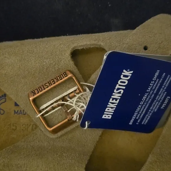 Birkenstock Unisex Arizona Soft Footbed Suede Leather, Color Taupe Sandals