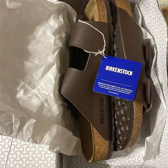 Birkenstock Women's Arizona Sandals. Dark Brown Birko-Flor. EU 39 W-8 M-6  NEW!