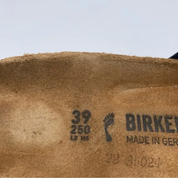 Birkenstock Women's Madrid Birko-Flor black leather sandals size39US 8 NWOB 2598