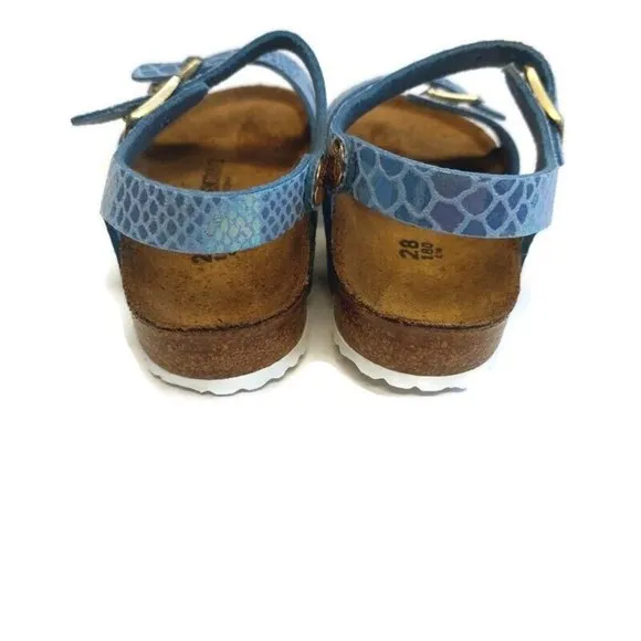 Birkenstock Youth Rio Kids Birko-Flor Sandals Blue EU 28 Girls US K 10 NARROW
