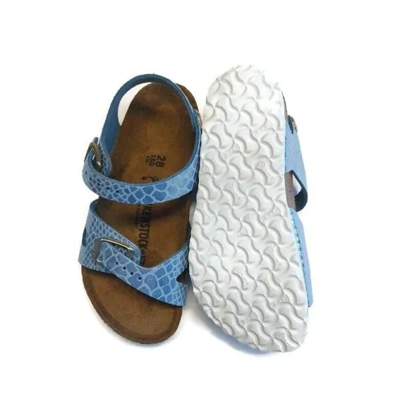 Birkenstock Youth Rio Kids Birko-Flor Sandals Blue EU 28 Girls US K 10 NARROW