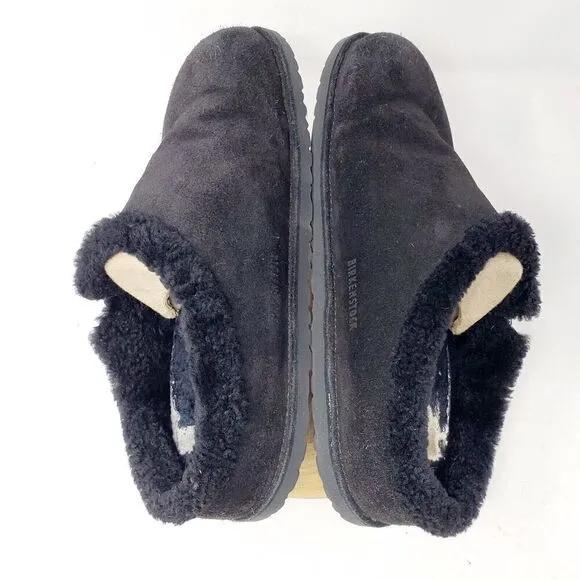 Birkenstock Zermatt Shearling Clogs 44 Mens 11 Black Suede Slip On Lined Shoes