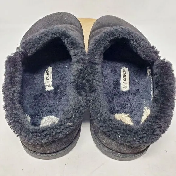Birkenstock Zermatt Shearling Clogs 44 Mens 11 Black Suede Slip On Lined Shoes