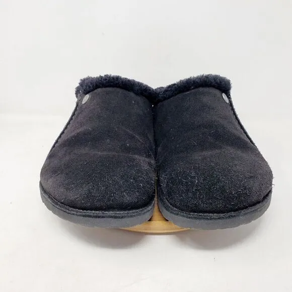 Birkenstock Zermatt Shearling Clogs 44 Mens 11 Black Suede Slip On Lined Shoes