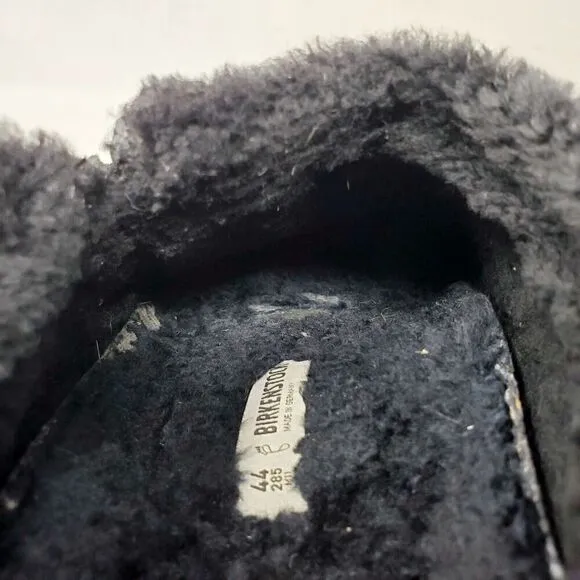 Birkenstock Zermatt Shearling Clogs 44 Mens 11 Black Suede Slip On Lined Shoes