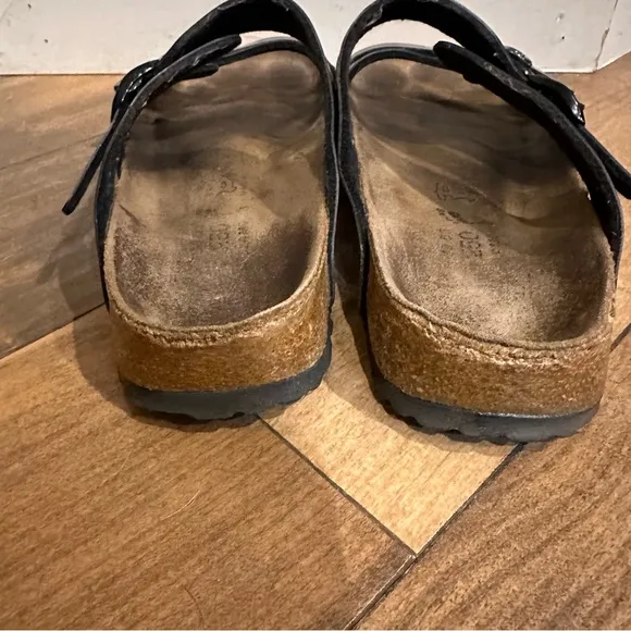 Birkenstocks Florida Triple Strap Black Patent Leather Sandals 39