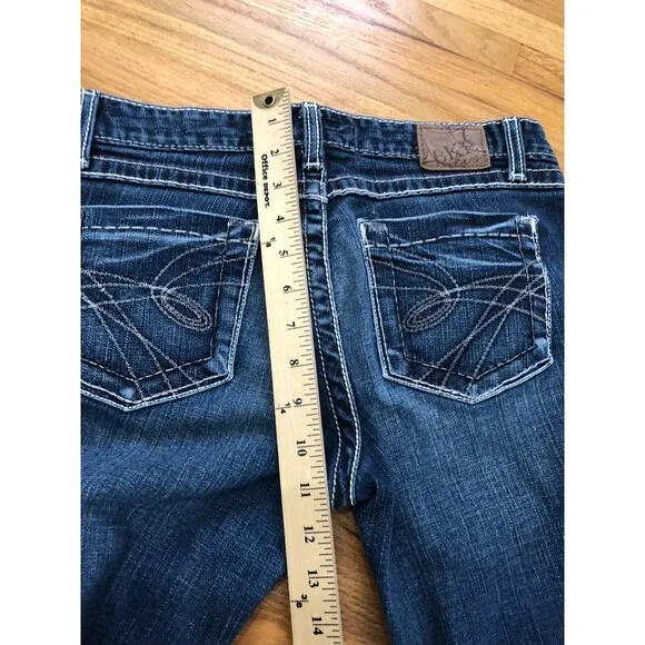 BKE Stella Straight Leg Cropped Jean Women 31 Blue Denim 5-Pocket Stretch Cotton