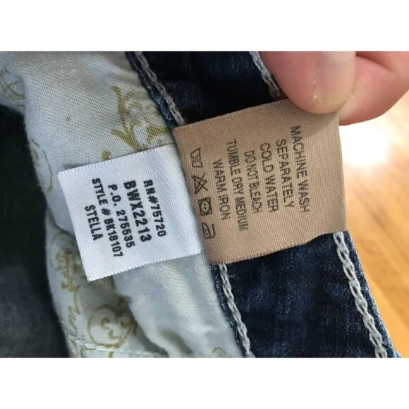 BKE Stella Straight Leg Cropped Jean Women 31 Blue Denim 5-Pocket Stretch Cotton