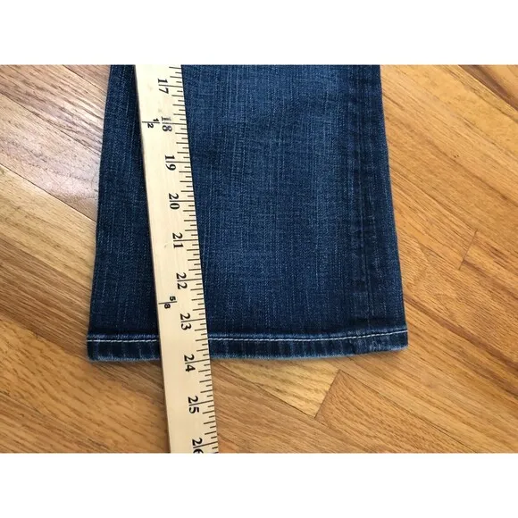 BKE Stella Straight Leg Cropped Jean Women 31 Blue Denim 5-Pocket Stretch Cotton