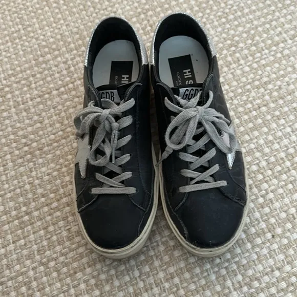 Black and silver golden goose sneakers (38)