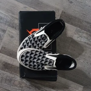 Black and White Slip-On Men Shoes