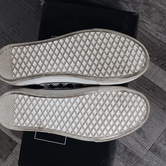 Black and White Slip-On Men Shoes