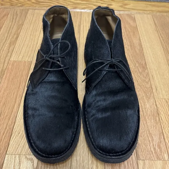 Black‎ Chukka Pony Hair Boots Men's 10 Made In Italy