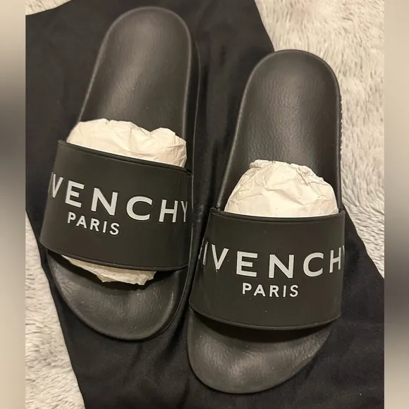 Black Givenchy Logo Pool Slides