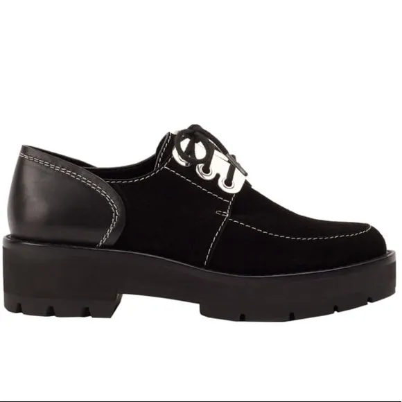 Black Leather Brogue Shoes by 3.1 Phillip Lim