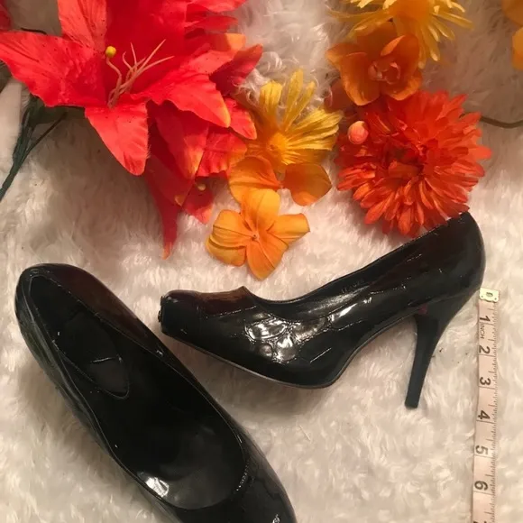 Black Patented &amp; Leather Heels
