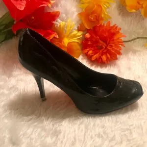 Black Patented &amp; Leather Heels