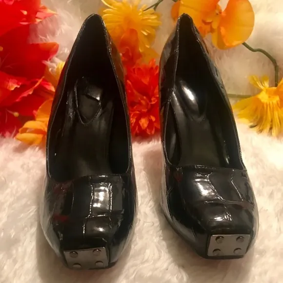 Black Patented &amp; Leather Heels