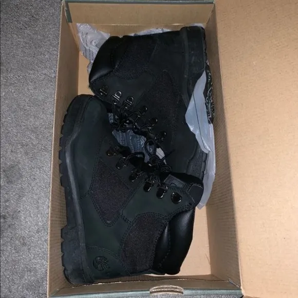 Black timberland field boots