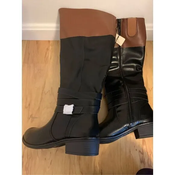 Black and brown riding boots size 8.5