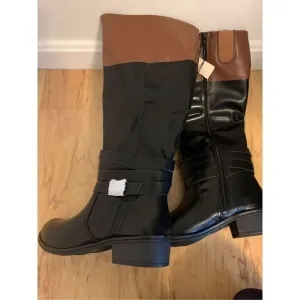 Black and brown riding boots size 8.5