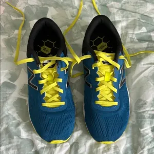 Blue and Yellow Athletic Shoes