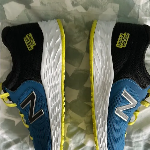 Blue and Yellow Athletic Shoes