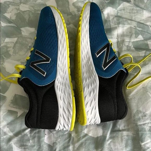 Blue and Yellow Athletic Shoes