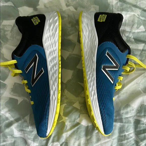Blue and Yellow Athletic Shoes