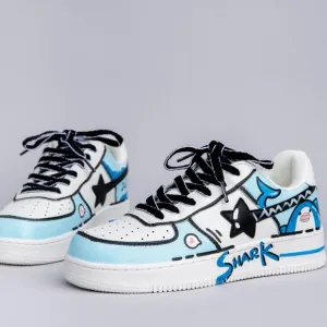 Blue Shoes Shark Print