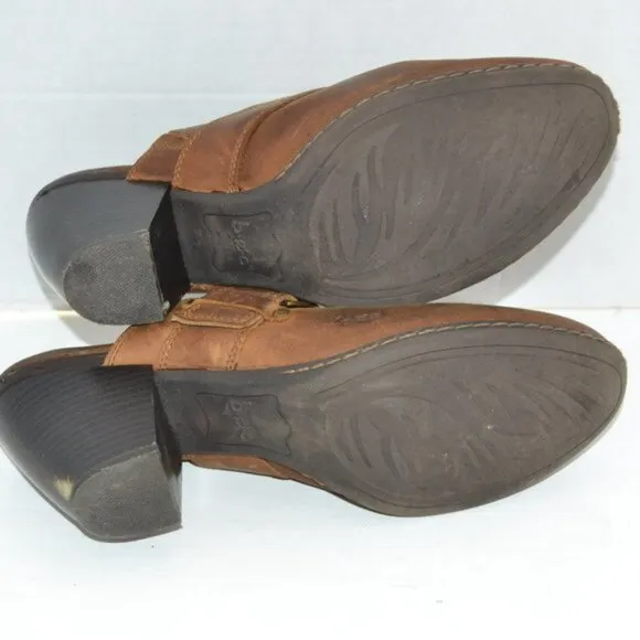 BOC Brown Oiled Leather Buckle Shooties Heels Booties Mules Boots Shoes Clogs 10