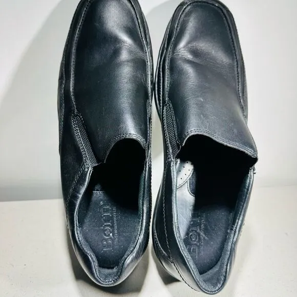Born Andre Slip On Loafer Shoes Black Mens 13 Leather Comfort M3455 Stretch