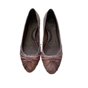 Born Ballet Flats Bow Knot Leather Tan Taupe 8.5 Shoes