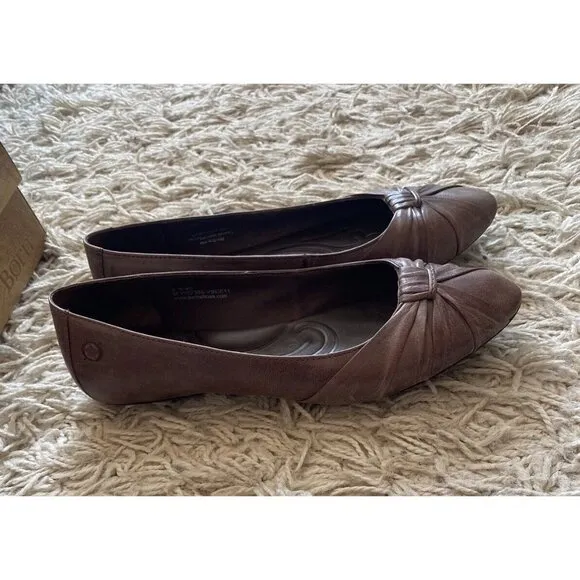 Born Ballet Flats Bow Knot Leather Tan Taupe 8.5 Shoes