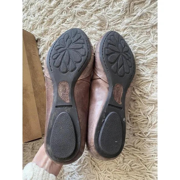 Born Ballet Flats Bow Knot Leather Tan Taupe 8.5 Shoes