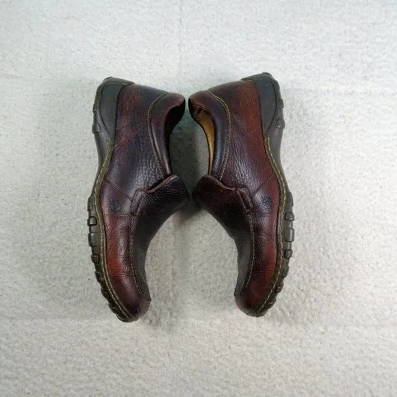 Born Brown Leather Loafers Shoes M6306 Size 10